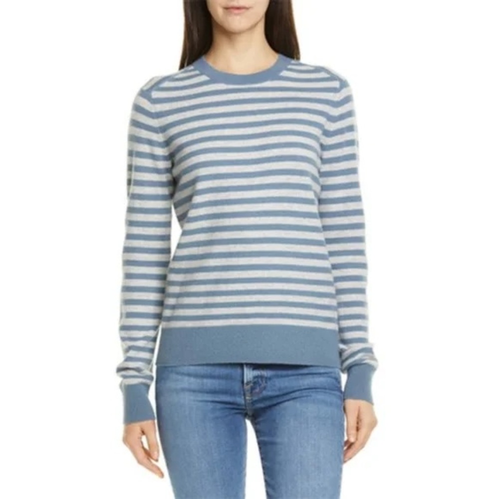 Vince Cashmere Sweater XS Striped Gray Blue Grey